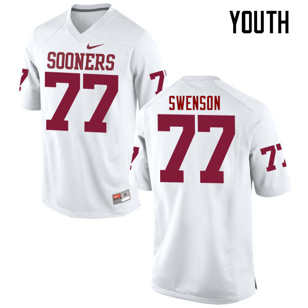 Youth Oklahoma Sooners #77 Erik Swenson College Football Jerseys Game-White